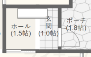 玄関とホールの間取り図
